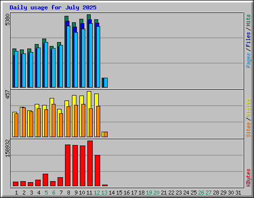 Daily usage for July 2025