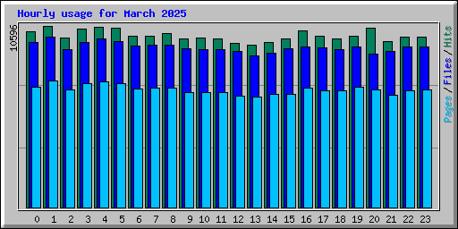 Hourly usage for March 2025