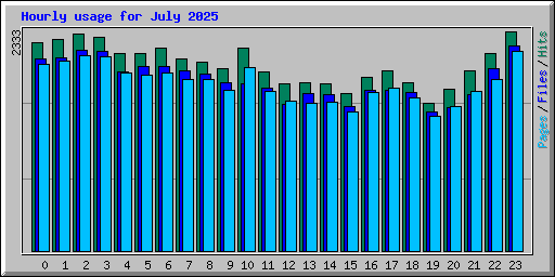 Hourly usage for July 2025
